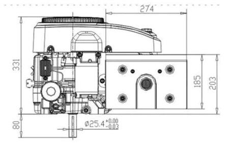 Silnik LONCIN LC1P91F-1 do Traktorka 18KM wał 25,4mm