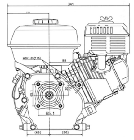 LONCIN H135 4KM, wał 18mm 133cc skoczek Honda GX120 SX4-OH